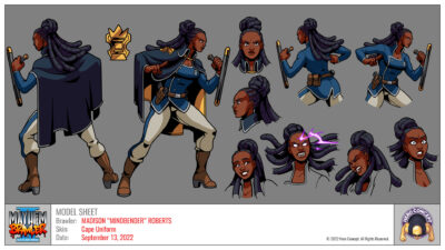 Madison “Mindbender” Roberts, one of the playable spellcasters from Mayhem Brawler 2