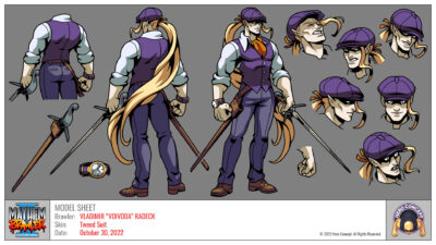 Present Weapon Master: Vladimir “Voivoda” Radeck, one of the playable spellcasters from Mayhem Brawler 2